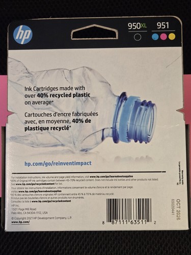 HP 950XL schwarz/951 CMY 4er-Pack Ablaufdatum Oktober 2026 neu im Karton - Bild 2 von 7