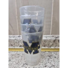 University of Michigan Wolverines Reusable Plastic Cups 11oz 4 Pack