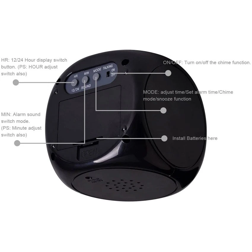 Projection Digital Temperature Home Projector Alarm Clock For Living Room - Image 3 of 4