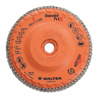 Walter Surface Technologies 06B456 Flap Disc, Medium, Grit 60, 4-1/2''Dia.