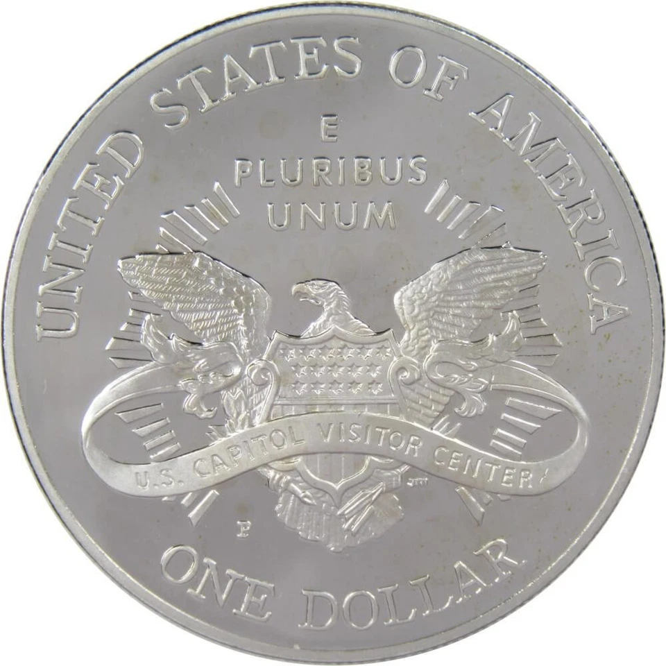 U.S. Capitol Visitor Center Commemorative 2001 P 90% Silver Dollar Proof $1 Coin - Image 2 of 2