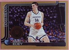 2025-26 Topps Flagship Zach Edey Gold #/2025 Memphis Grizzlies #186