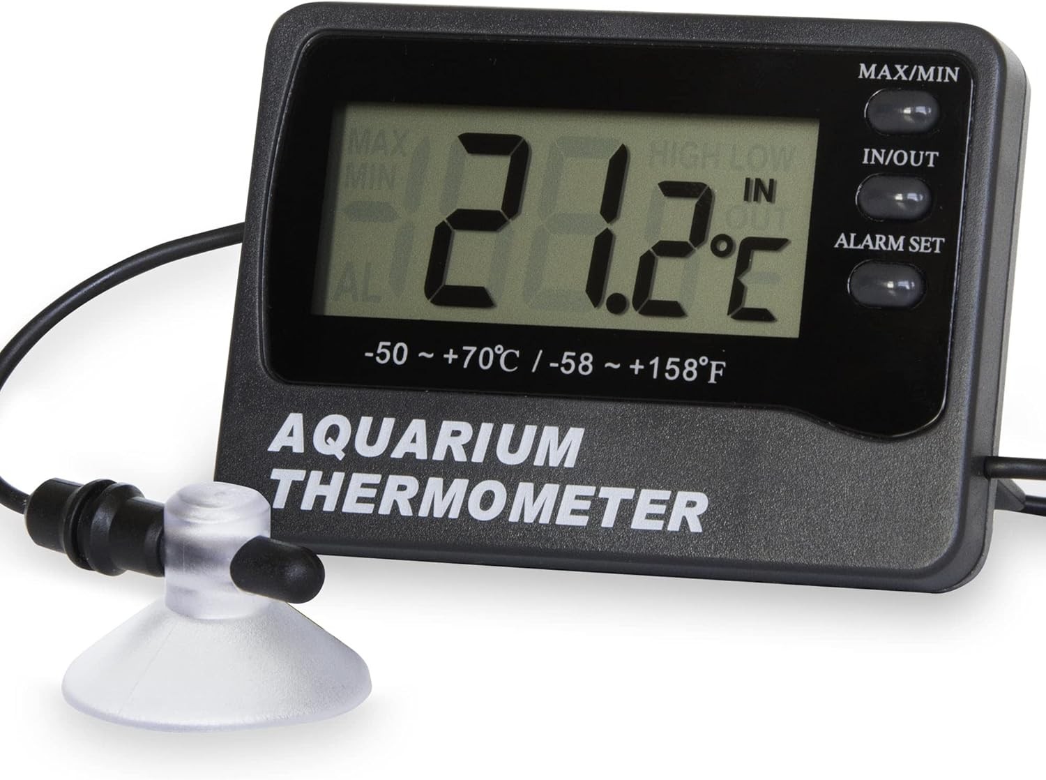 ETI Aquarium Thermometer LCD Digital Thermometer with Suction Cup Fish Tank Wat