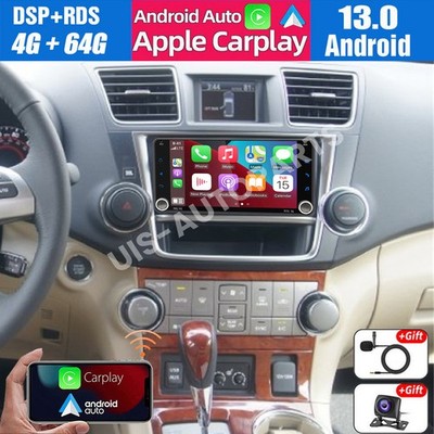 For Toyota Highlander 2008-2013 Android 13 CarPlay Car Radio Stereo GPS 4+64GB