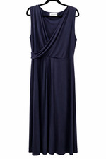 Colebrooke Windsmoor Grecian Midi Dress Navy UK 14/ 16 Draped Stretch Occasion