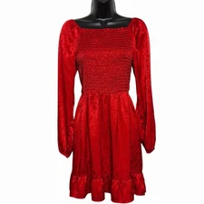 ART CLASS RED BABY DOLL DRESS SATIN WHIMSIGOTH MILKMAID GIRLS 16/18 WOMENS XS