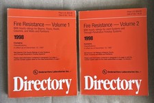 UL Fire Resistance Directory 1998 Vol I & 11 Set Underwriters Laboratories
