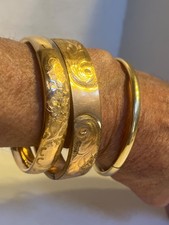 Vintage Gold filled bangle bracelet lot of 3