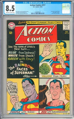Action Comics #317 High Grade Silver Age Superman Vintage DC Comic 1964 CGC 8.5