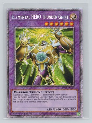 Elemental HERO Thunder Giant Platinum Secret Rare Quarter Century Bonanza RA03-E