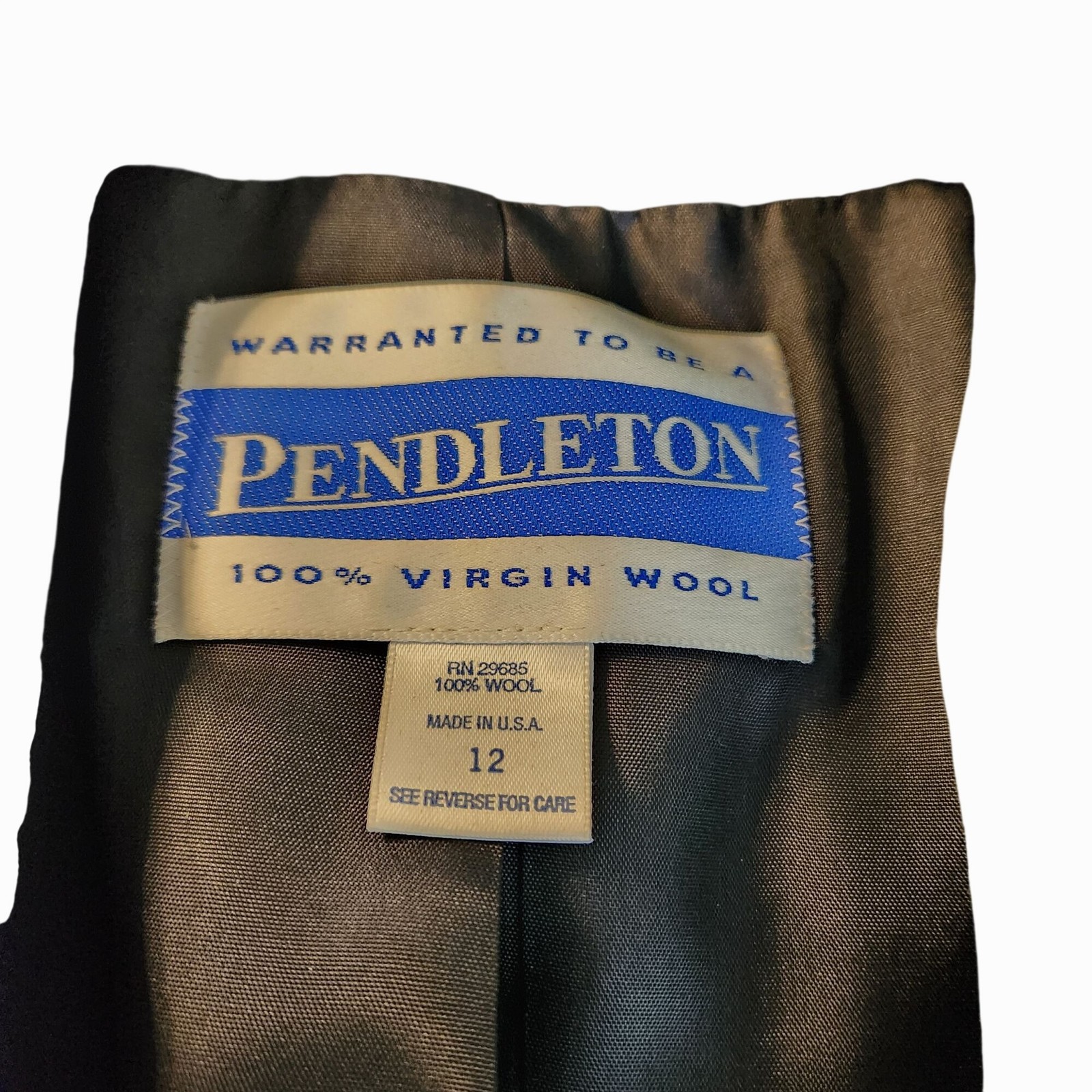 Pendleton Long Wool Double-Breasted Coat Classic … - image 9