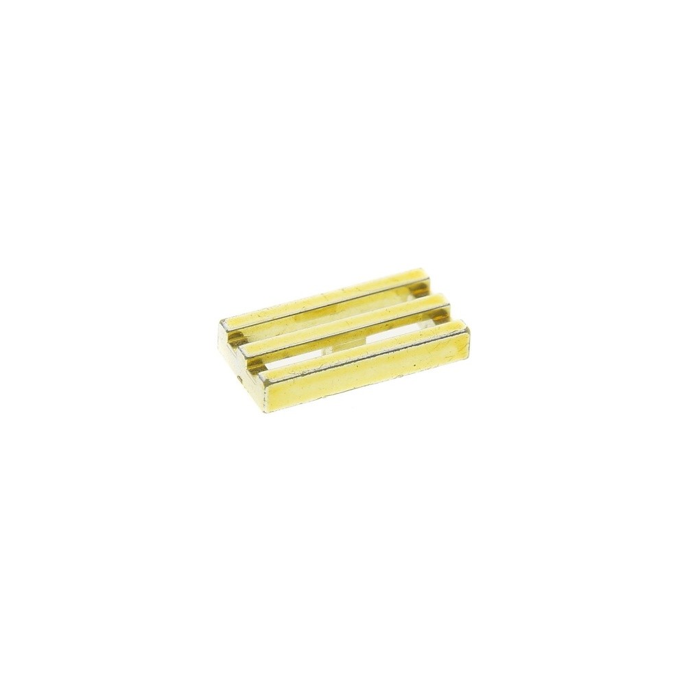 1X Lego Tile Modified 1X2 Chrome Gold Grid With Groove 30244 51815 35248 2412B