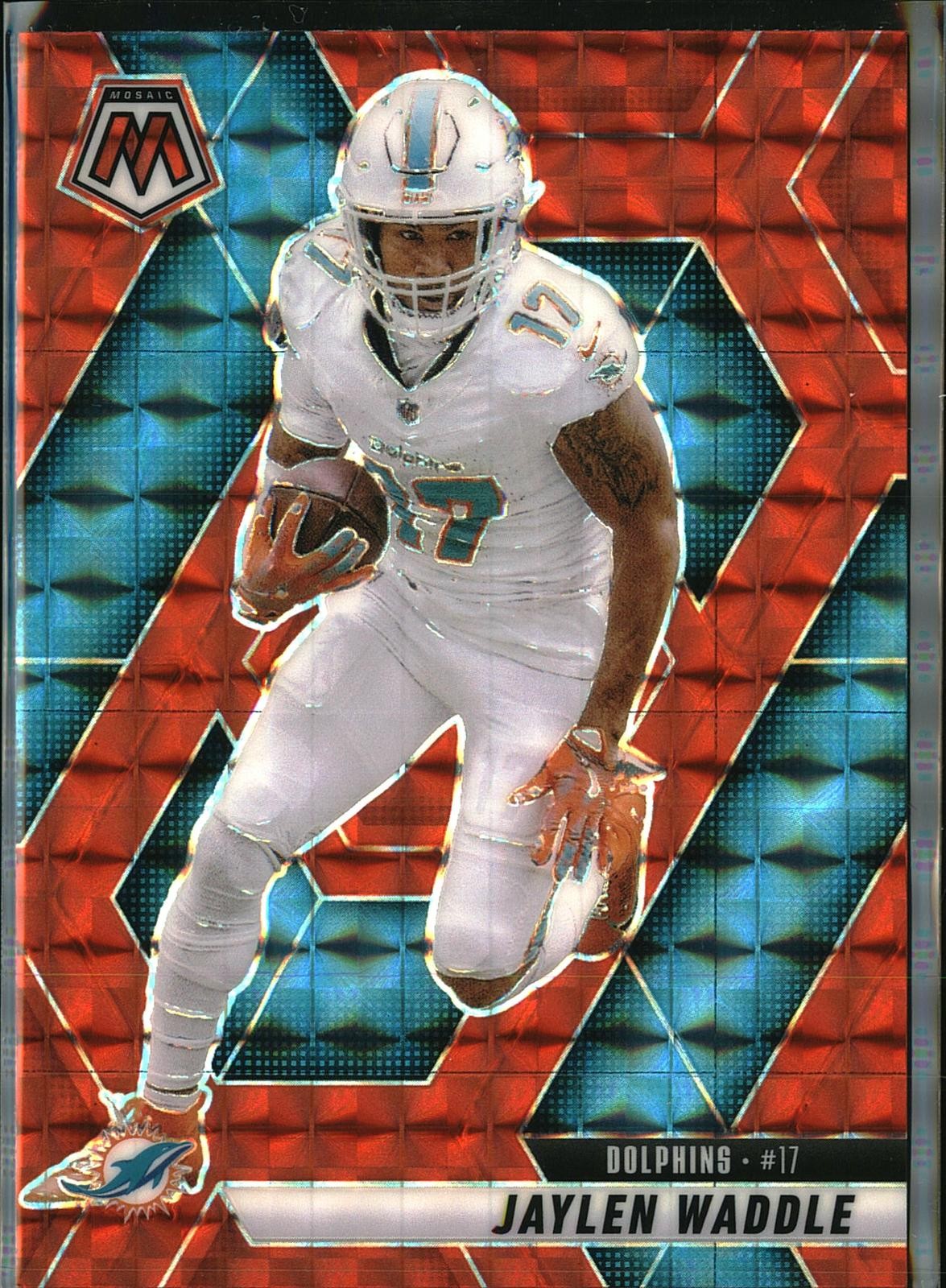 2025 Panini Mosaic #155 Jaylen Waddle Mosaic Red