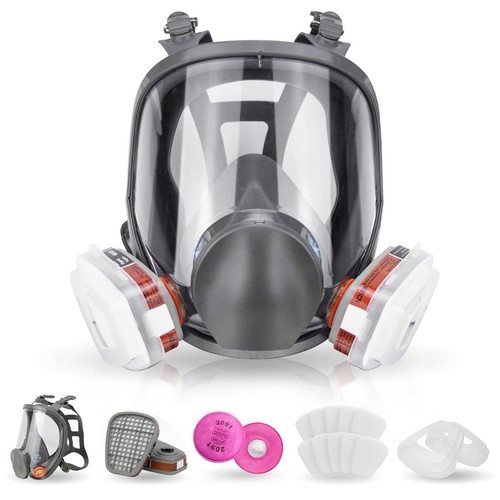 Reusable Respirator full Face Gas Cover, Organic Vapor Mask and Anti-fog, for...