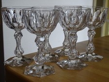 VAL ST LAMBERT CRISTAL PRINCES DE GALLES 6 VERRES A VIN ROUGE OU BLANC HT 12 cm