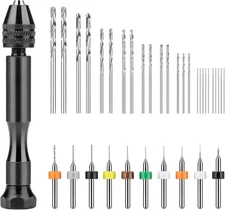36 Pieces Hand Drill Set, Pin Vise Hand Drill with 10PCS PCB Mini Drill Bits and