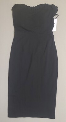 Ryse The Label Sleeveless Pencil Dress Size S Black Ruffled Neckline