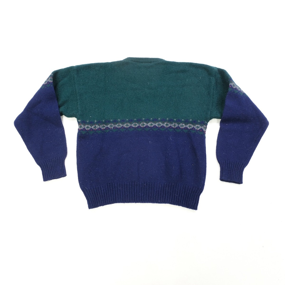 Rare VTG EDDIE BAUER Reindeer Snowflake Shetland Wool Sweater 90s