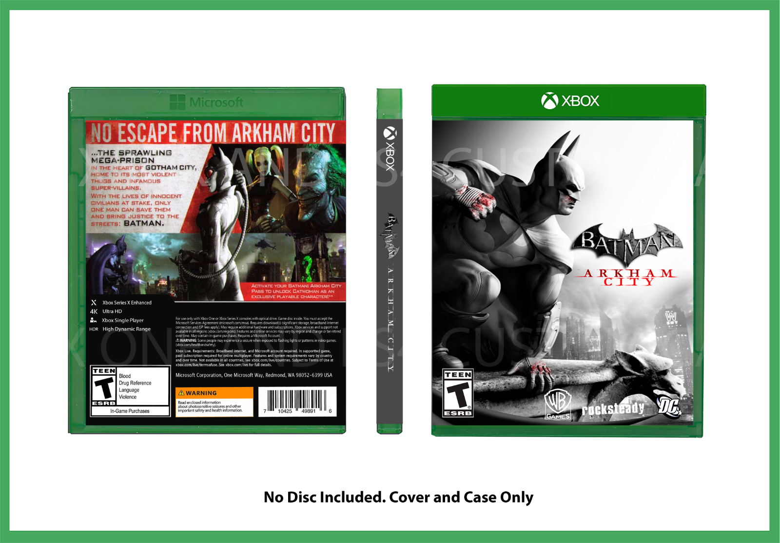 CUSTM REPLACEMENT CASE NO DISC Batman: Arkham City XBOX SEE DESCRIPTION  883929166770 | eBay