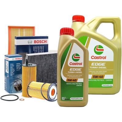 INSPEKTIONSKIT ÖL CASTROL TITANIUM 5W40 5L 4 FILTER BOSCH AUDI A4 2.0 TDI 100 KW