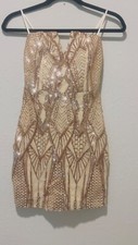 Nite Party sequin mini dress - Nude, new with tag