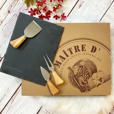 St. Regis Group Maître d' Artisan 4-Piece Ancient Slate Rock Cheese Serving Set