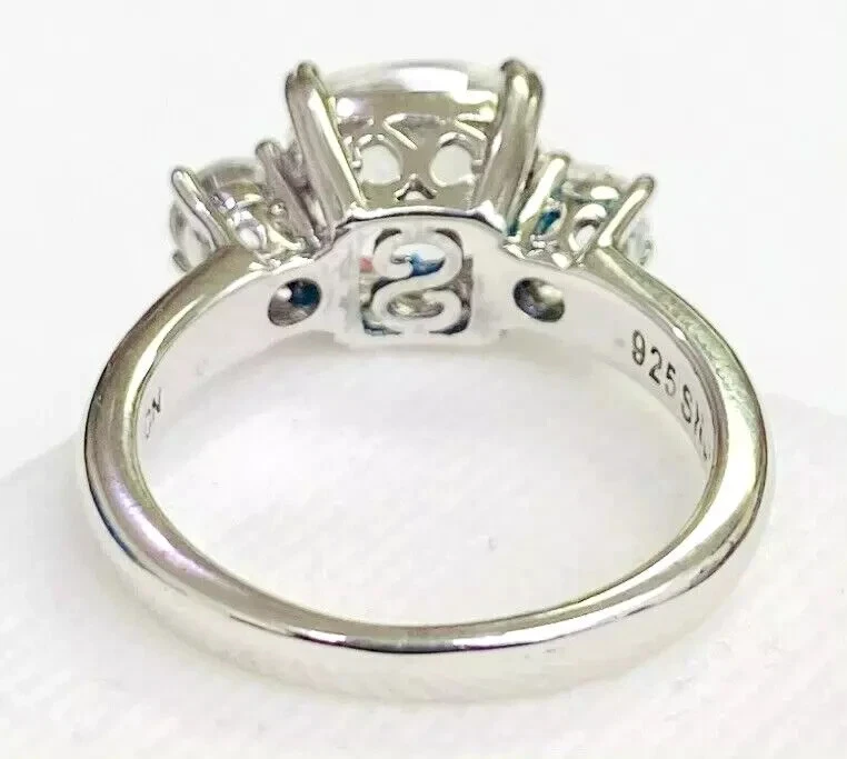 HSN Colleen Lopez Sterling Silver Cushion-Cut & Round White Topaz Ring Size 10 - Image 4 of 4