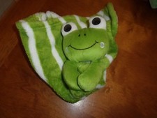11" PLUSH BABY TOY Buddies SL Home Fashions Frog Green White Stripes Security