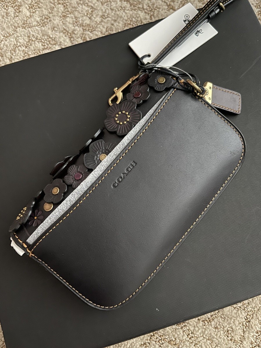 COACH 1941 Tea Rose Clutch BLACK Wristlet Wallet Crossbody NWT! | eBay