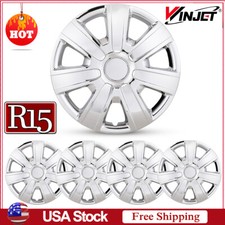 15 Inch Black Chrome Wheel Covers Snap On Full Hub Caps Fit R15 Tiresteel Rim