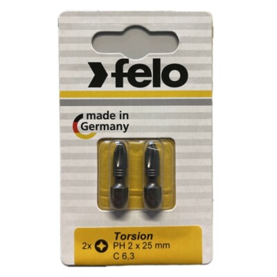 Felo - Torsion Bits Philips 25mm - 2-er Packs in Größen PH 1 - PH 3 wählbar