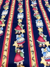 VINTAGE COUNTRY HOLIDAY ANGELS COTTON FABRIC BY DIANNA MARCUS, MARCUS BROTHERS