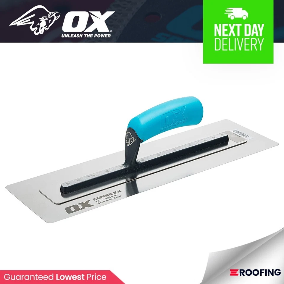 OX Tools OX-P532516 16in/405x125mm Pro Semi Flex Stainless Steel Trowel