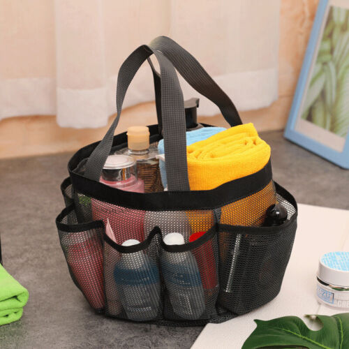 Summer Beach Shower Nylon Mesh Sandless Tote Durable Carrying Bag w/Multi Pocket