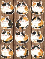 Calico Cat Die Cut Vinyl Stickers Set Scrapbooking Laptop Waterbottle