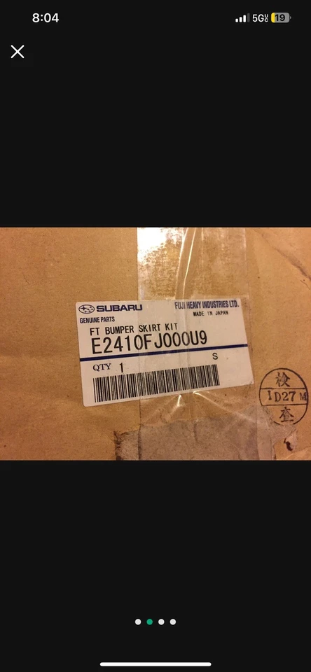 Subaru Impreza Wrx 2013-2014 bajo alerón delantero  Foto 2 de 3