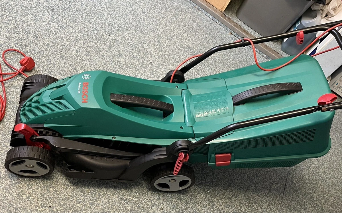 Bosch Rotak 34 13 1300W Rotary Lawnmower Green 5060423172970 eBay