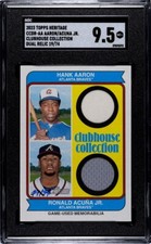 2023-Topps Heritage-Clubhouse Collection Dual Relic-Hank Aaron/Ronald Acuna Jr.