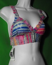 NEW HANKY PANKY 6Q7042 SAND ART TRIANGLE CROSSOVER LACE BRALETTE S