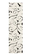 Safavieh Florida Shag SG455-1290-211 Ivory / Black 2 x 11 ft Floral Runner BC131