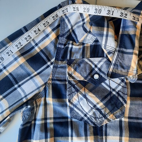 True Religion Shirt Women 2XL Western Plaid Pearl Snap Button Up Ladies A3 - Picture 5 of 6