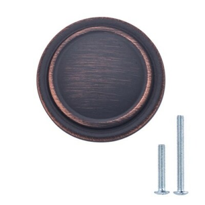Moderner Schrankknopf mit oberem Ring, 1,16 Zoll Durchmesser, Bronze mit Ölschliff, 25er-Packung