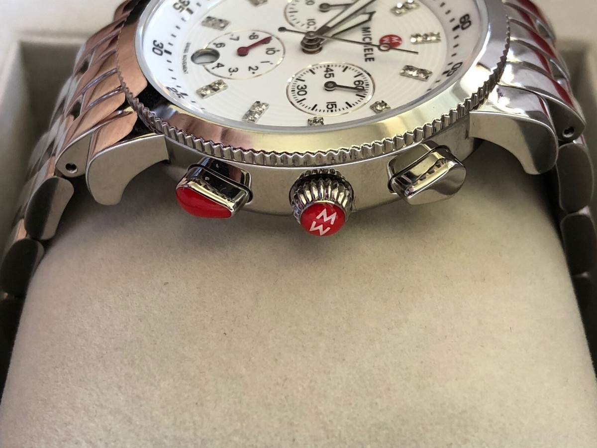 MICHELE Sport Sail diamond bracelet watch new in box Michele Sport Sail 38MM Diamond MOP Two Tone Watch  main image 2