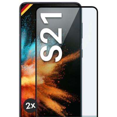 2x Panzerfolie für Samsung Galaxy S21 Echt Glas Full Screen Cover Schutzglas