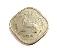 India 1954 2 Annas Coin