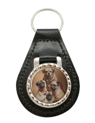 Familie Von Pugs Von Carl Reichert Leder Schlüsselanhänger