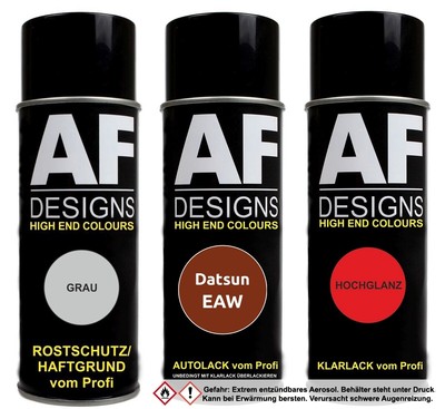 Spraydose für Datsun EAW Orange Perl Metallic Autolack Klarlack Grundierung  Set