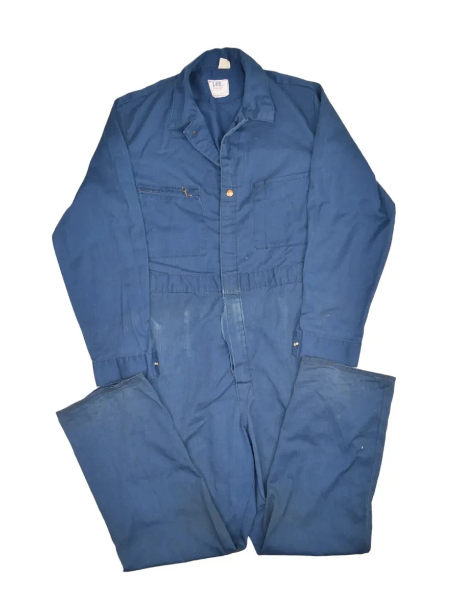 Vintage Lee Union Alls Men 42 Navy Made in USA Coveralls Jumpsuit