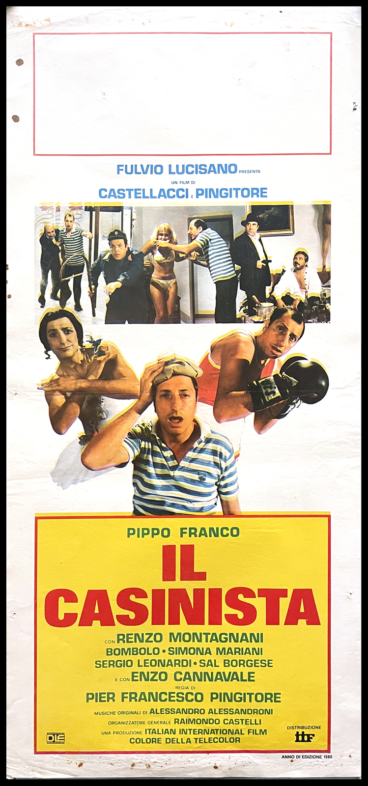 Locandina originale film Il casinista (1980) - Regia di Pier Francesco Pingitore