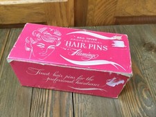 Vintage Flamingo 1 3/4" Black Ball-Tipped Professional CRIMPED Hair Pins France